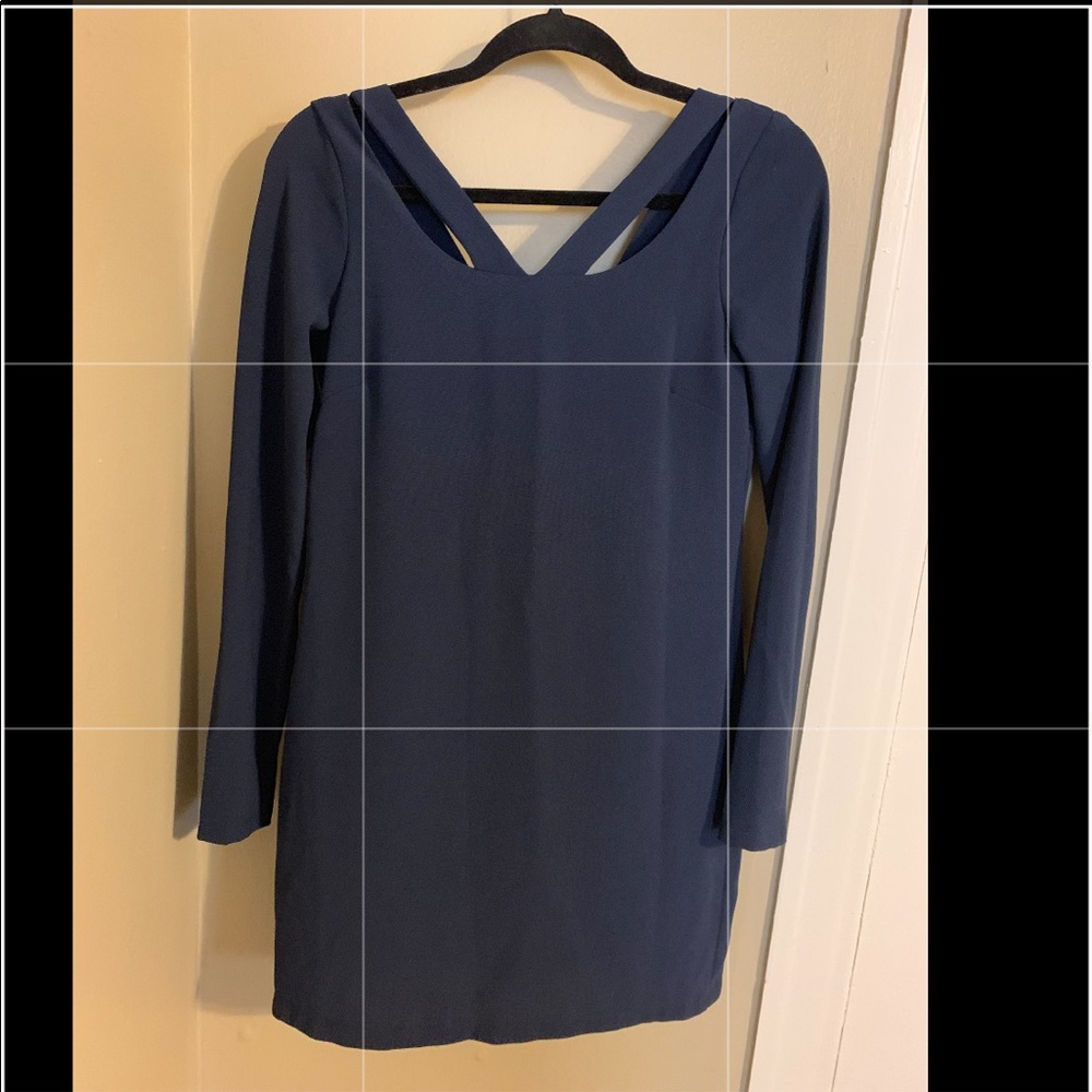 Navy dress with back and collar details